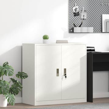 vidaXL Opbergkast Wit 90 x 40 x 90 cm Staal, Verzenden, Nieuw