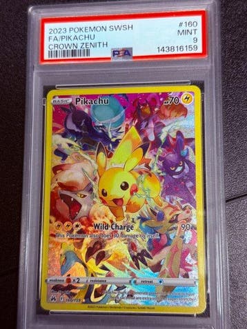 Pokémon - 1 Graded card - Pikachu 160/159 Foil, Full art,