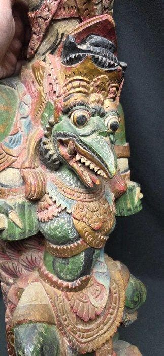 Large Vishnu on Garuda statue - 82 cm - 1960-1970 - Diorama