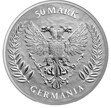 Polen. 50 Mark 2022 10 oz 50 Mark Germania Silver Coin BU