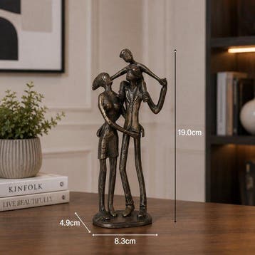 sculptuur, Cast Iron Family Sculpture – Abstract Parents &