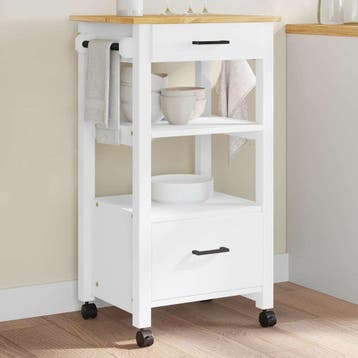 vidaXL Keukentrolley MONZA 48x40x88,5 cm massief grenenhout, Verzenden, Nieuw