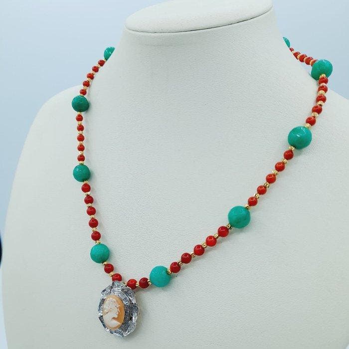 Zonder minimumprijs - Ketting met hanger Zilver, Handtassen en Accessoires, Antieke sieraden
