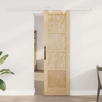 vidaXL Schuifdeur Natuurlijk en Wit 61 x 198,5 cm Massief, Verzenden