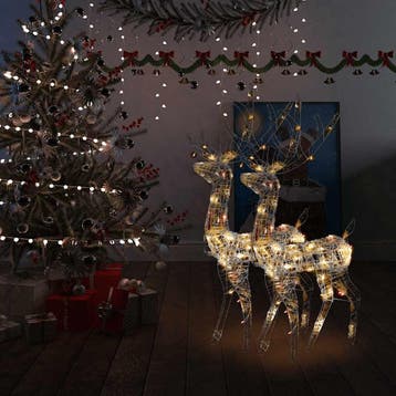 vidaXL Kerstversiering rendier 2 st meerkleurig 128 cm acryl, Verzenden