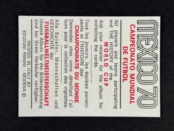 1970 Panini Mexico 70 World Cup, - Germany: team - 1 Card -