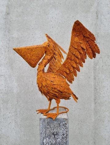 Beeldje - Beeldje - Grote pelikaan - IJzer - IJzer, Metaal
