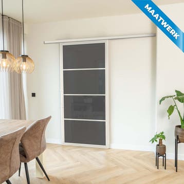 Stalen Schuifdeur met koofsysteem 4 Vlaks Wit Maatwerk Rook, Doe-het-zelf en Bouw, Raamkozijnen en Schuifdeuren, Nieuw, Metaal