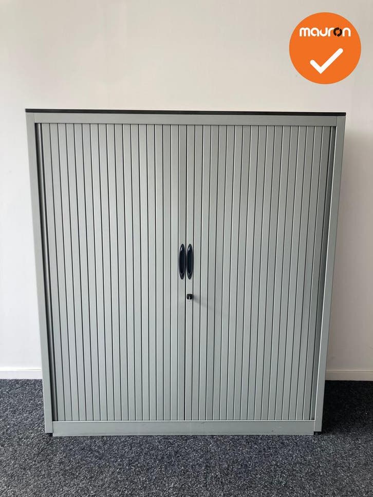 Roldeurkast Aspa  - Zilvergrijs - 137x120x47cm - Zilvergrijs, Zakelijke goederen, Kantoor en Winkelinrichting | Kantoormeubilair en Inrichting