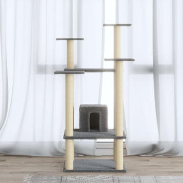 vidaXL Kattenkrabpaal met sisal krabpalen 110 cm lichtgrijs, Verzenden, Nieuw