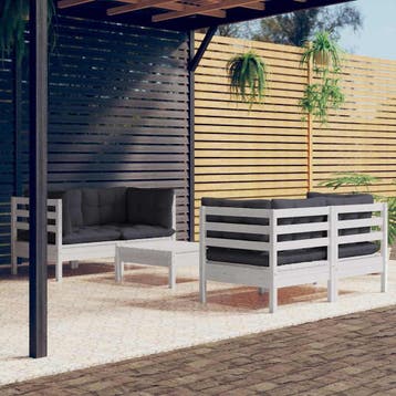 vidaXL 5-delige Loungeset met antracietkleurige kussens, Verzenden, Loungeset