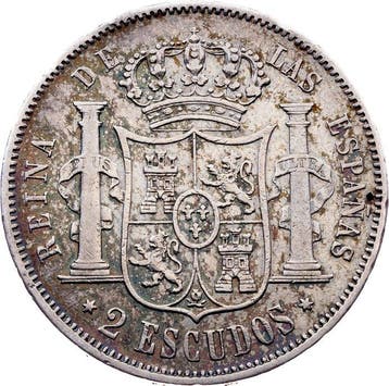 Spanje. Isabel II. 2 Escudos 1867 Madrid