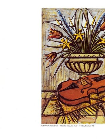 Bernard Buffet (1928-1999) - Instruments de musique, fleurs