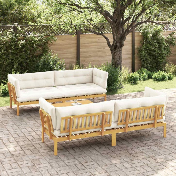 vidaXL 5 Stuk Tuinpallet Sofa Eenheden Massief Acacia Hout, Tuin en Terras, Tuinsets en Loungesets, Nieuw, Verzenden