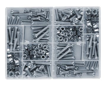 Set van 250 stuks bouten en moeren in 2 doosjes, Verzenden, Nieuw