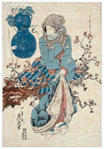 Crouching Dragon Plum - Keisai Eisen - ca.1830-1844 - Keisai