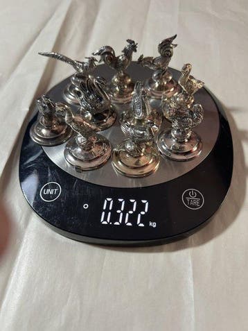 Beeldje - 10 segnaposto tavola (10) - .800 zilver