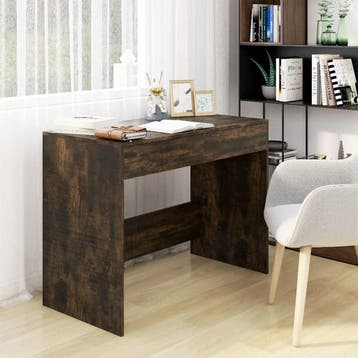 vidaXL Bureau 101x50x76,5 cm spaanplaat gerookt eikenkleurig, Huis en Inrichting, Verzenden, Nieuw
