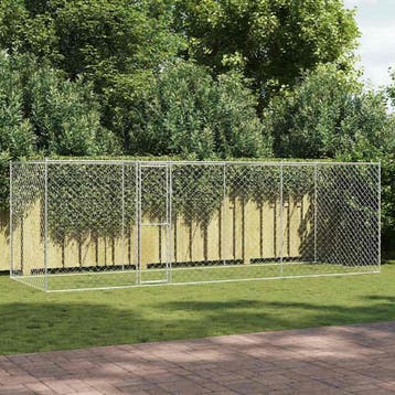 vidaXL Hondenbench Zilver 600 x 200 x 200 cm Gegevens staal, Verzenden