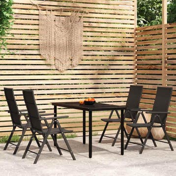 vidaXL 5-delige Tuinset zwart, Verzenden, Tuinset