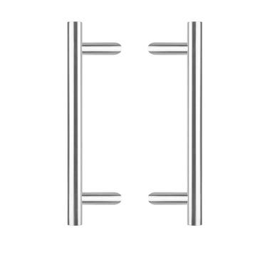 Deurgrepen set T-schuin 300mm geborsteld RVS - Intersteel, Doe-het-zelf en Bouw, Hang- en Sluitwerk, Ophalen of Verzenden, Nieuw