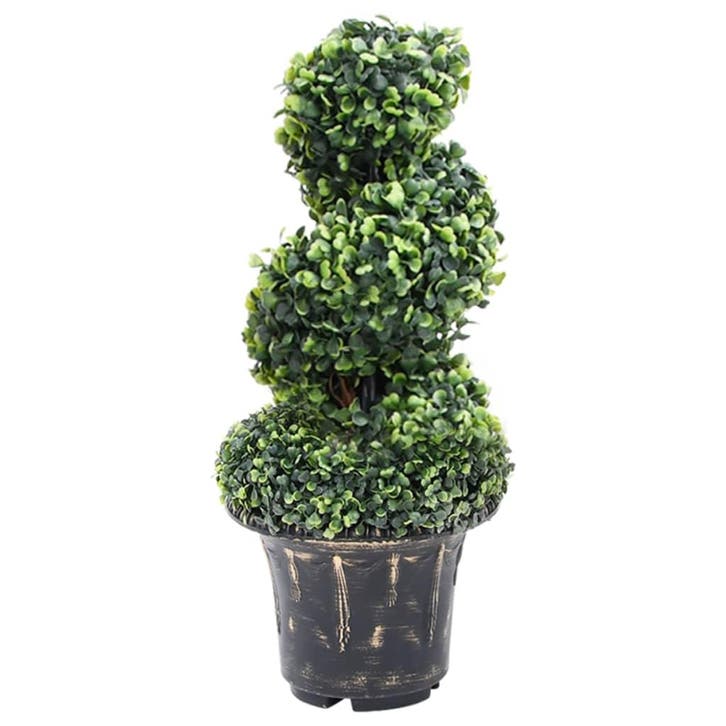 vidaXL Kunstplant met pot buxus spiraal 59 cm groen, Maison & Meubles, Accessoires pour la Maison | Plantes & Fleurs artificielles
