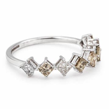 Zonder minimumprijs - Ring - 14 karaat Witgoud - 0.94ct. tw., Nieuw