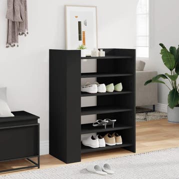 vidaXL Schoenenkast 74,5x37,5x100 cm bewerkt hout zwart, Verzenden, Nieuw