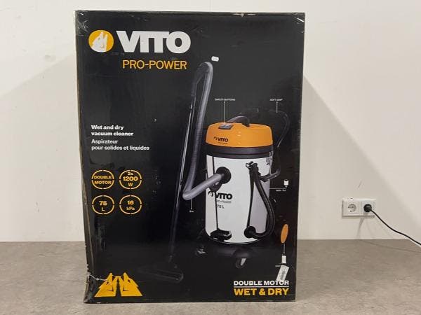 Veiling - Vito bouwstofzuiger nat en droog 75L Pro-Power, Elektronische apparatuur, Stofzuigers, Gebruikt