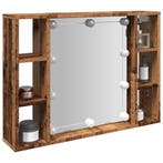 vidaXL Spiegelkast met LED 76x15x55 cm bewerkt hout oud, Huis en Inrichting, Verzenden, Nieuw
