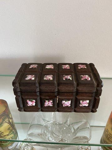 Boîte à bijoux - Bois, Cuivre - Capo Esmaltes Amorosos, Antiquités & Art