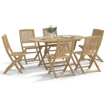 vidaXL 7-delige Tuinset massief acaciahout, Verzenden, Tuinset
