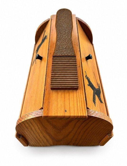 Kist - Hout - Vintage schoenpoets kist, Antiek en Kunst, Curiosa en Brocante
