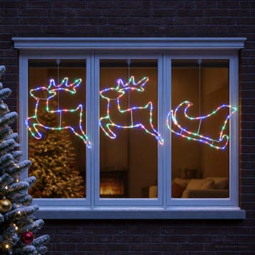 vidaXL Hert en slee kerstdecoratie LOVIISA 180 LEDs, Verzenden, Nieuw