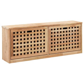 vidaXL Schoenenopbergbank 94x20x38 cm massief walnotenhout, Verzenden, Nieuw