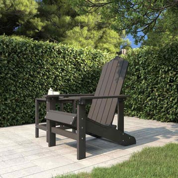 vidaXL Tuinstoel Adirondack HDPE antracietkleurig, Verzenden, Nieuw
