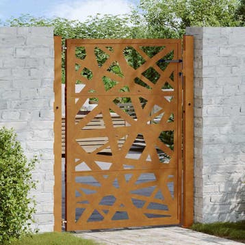 vidaXL Poort met lichtontwerp 100x125 cm weervast staal, Tuin en Terras, Verzenden, Nieuw