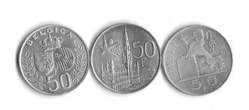 Belgique. Baudouin I Argent 50 Francs 1960 / 50 Francs 1958