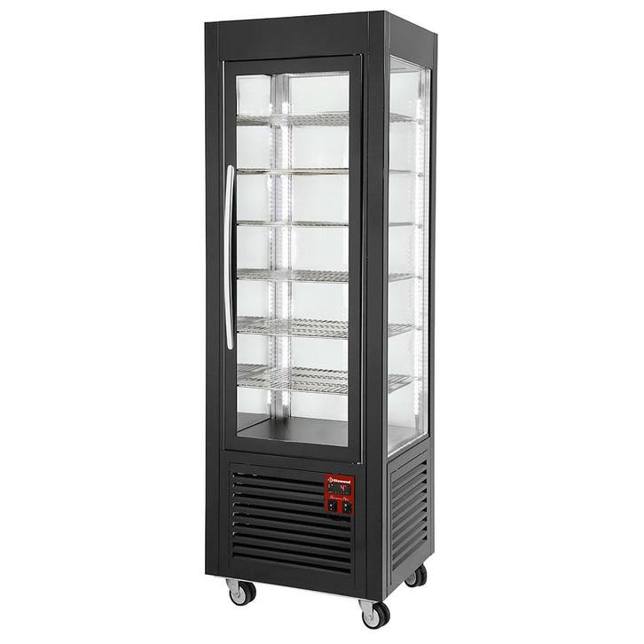 Gekoelde vitrine, 5 roosters, geventileerd, 360 LT, Zwart, Articles professionnels, Horeca | Équipement de cuisine, Envoi