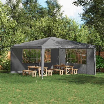 vidaXL Party Tent Zijwand 2 st 400 x 195 cm Lichtgrijs PE en, Verzenden, Nieuw
