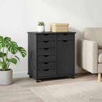 vidaXL Rollende kast Grijs 63,5 x 39 x 65,5 cm Massief, Verzenden, Nieuw