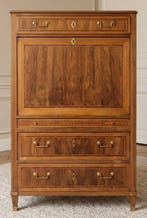 Secrétaire - Messing, Leder, Hout - secretaresse