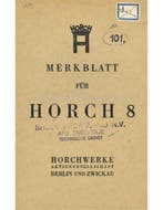 1929 HORCH 8 INSTRUCTIEBOEKJE DUITS, Ophalen of Verzenden
