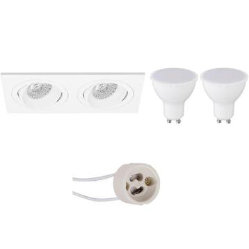 Pragmi Borny Pro 6W Dimbare LED Spot Set - Kantelbare Witte, Verzenden