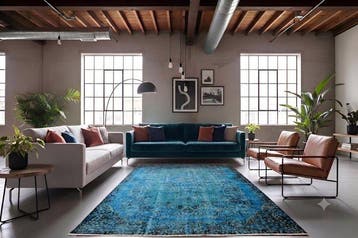 Blauwe vintage - Vloerkleed - 265 cm - 160 cm - met