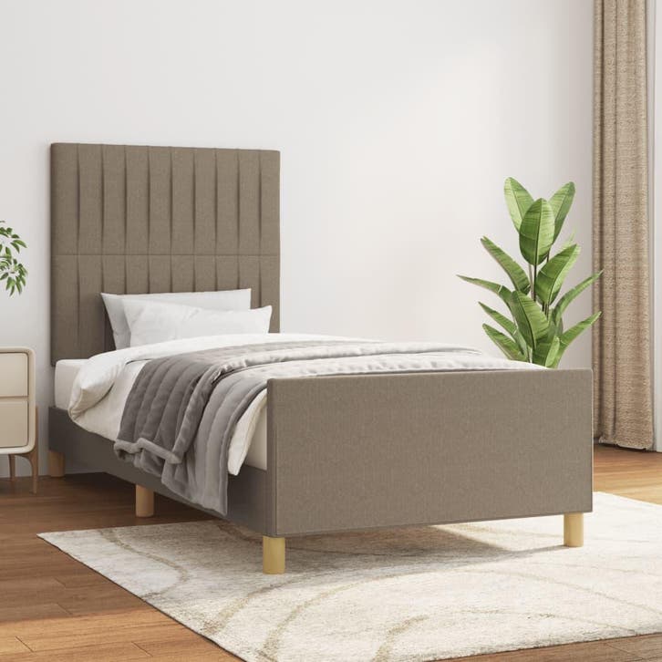 vidaXL Bedframe zonder matras 80x200 cm stof taupe, Maison & Meubles, Chambre à coucher | Lits, Envoi