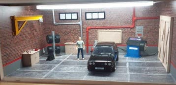 SD-modelcartuning 1:18 - Modelauto - XXL Garage / Werkplaats, Nieuw