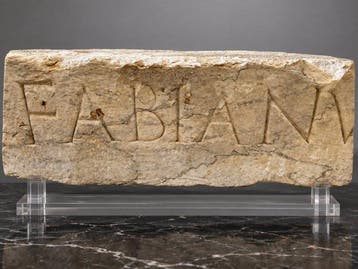 Oud-Romeins Steen latijnse inscriptie «FABIANVS» - 18 cm