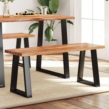 vidaXL Bankje met natuurlijke rand 110 cm massief acaciahout, Verzenden