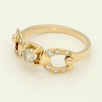 Bague - 18 carats Or jaune Diamant (Naturelle)